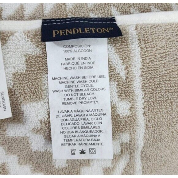 Pendleton Sundown 6pc Cotton Towel Set 2Bath 2Hand 2Fingertip‎ Cement Tan Color - Picture 3 of 11